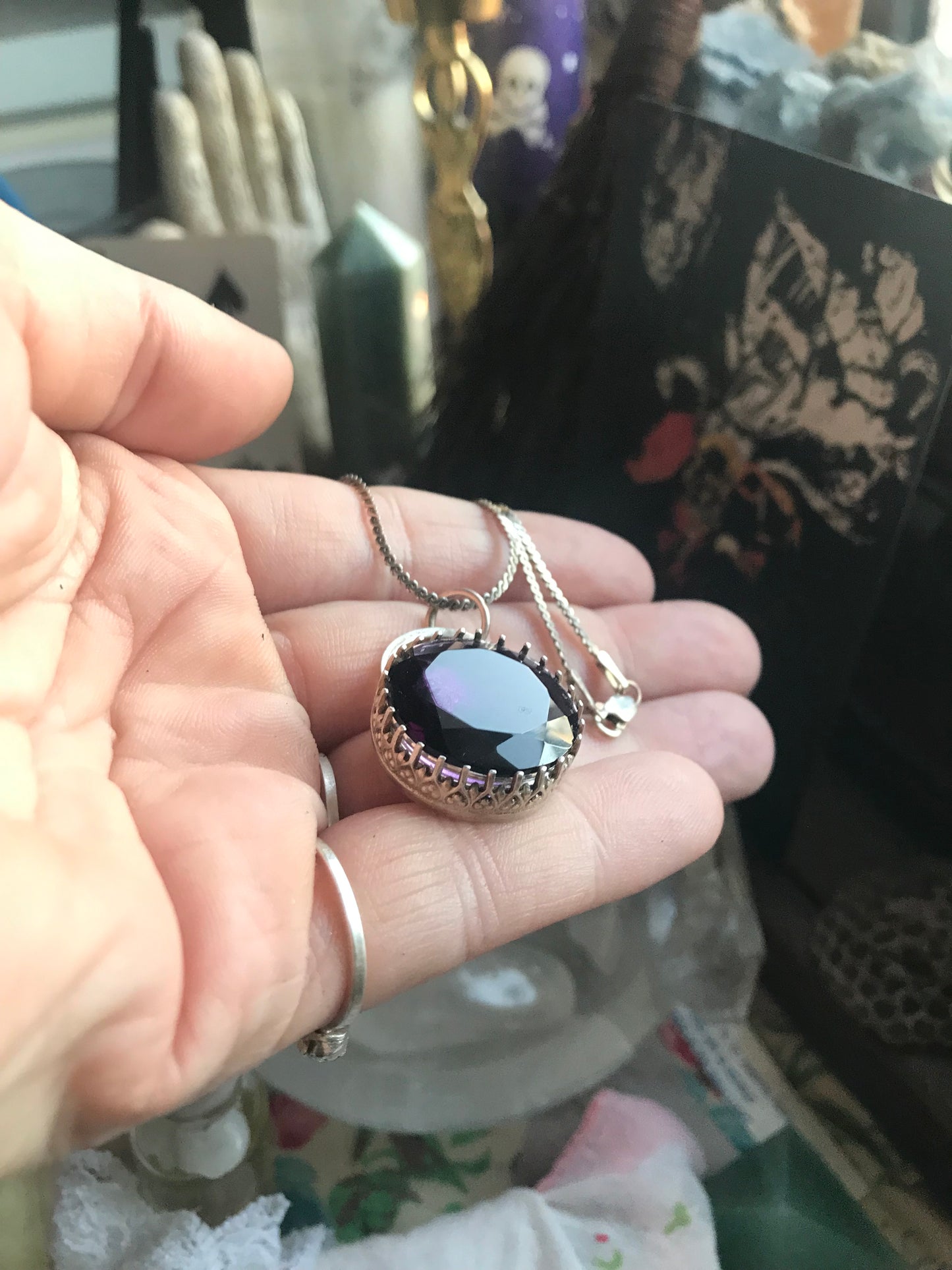 Sterling Silver 12.3 ct Amethyst Pendant