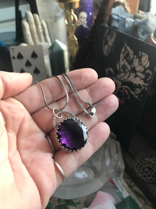 Sterling Silver 12.3 ct Amethyst Pendant